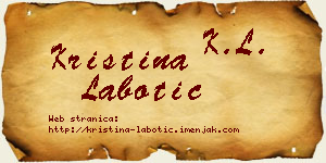 Kristina Labotić vizit kartica